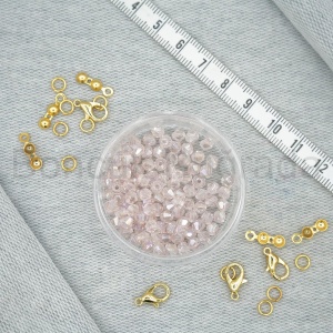 4 mm Piramit Kristal Boncuk 