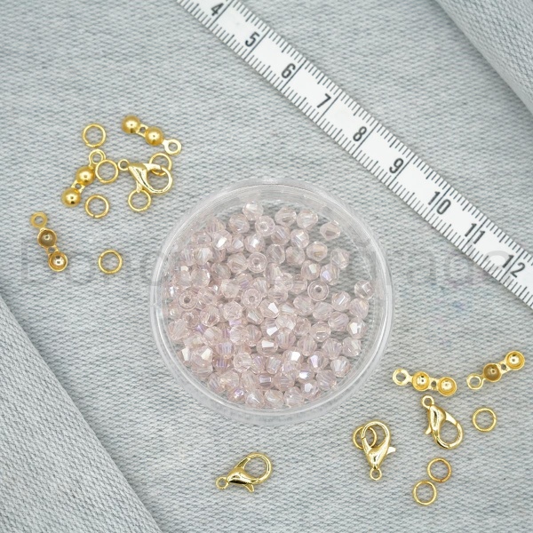 4 mm Piramit Kristal Boncuk 