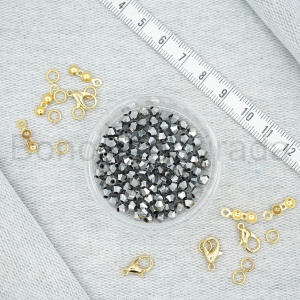 4 mm Piramit Kristal Boncuk 