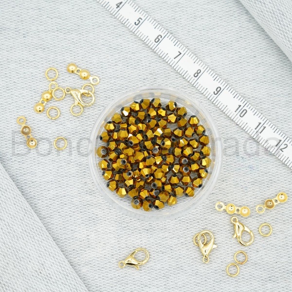 4 mm Piramit Kristal Boncuk 