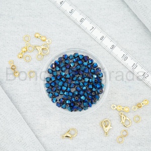 4 mm Piramit Kristal Boncuk 