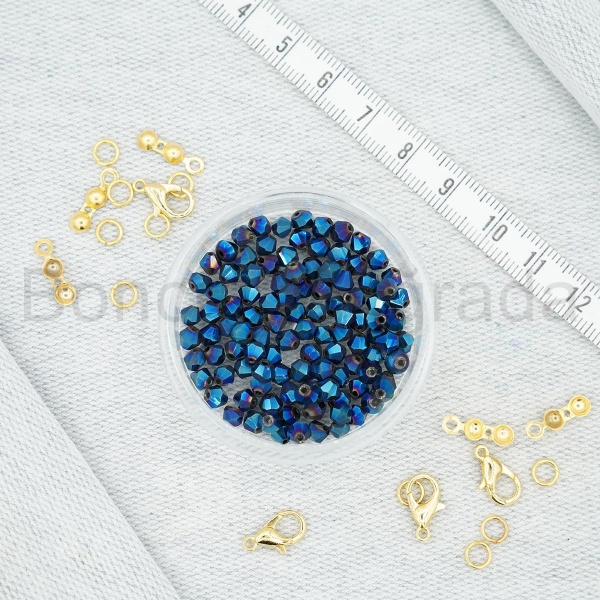 4 mm Piramit Kristal Boncuk 