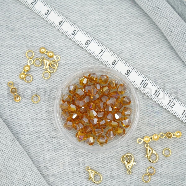 6 mm Piramit Kristal Boncuk 