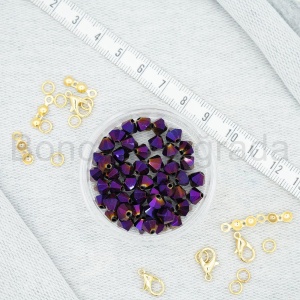 6 mm Piramit Kristal Boncuk 