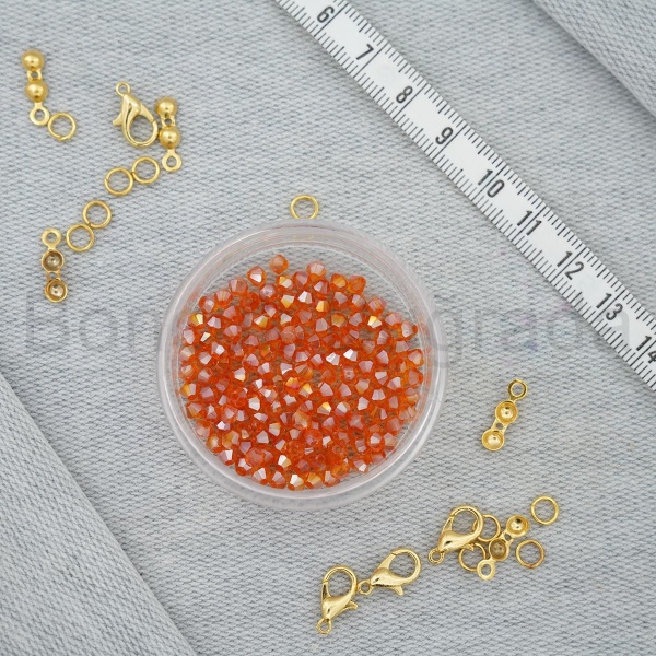 3 mm Piramit Kristal Boncuk 