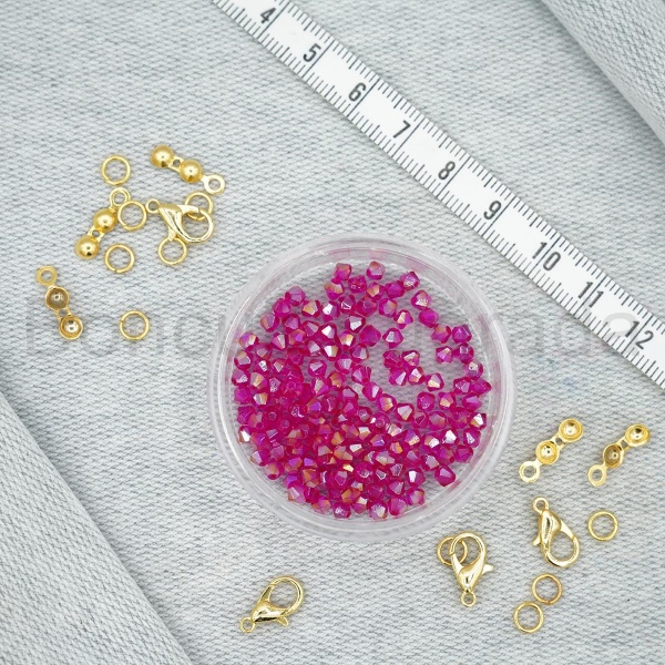 3 mm Piramit Kristal Boncuk 
