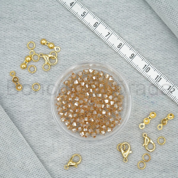 3 mm Piramit Kristal Boncuk 