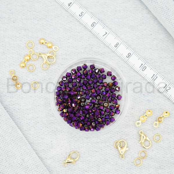3 mm Piramit Kristal Boncuk 