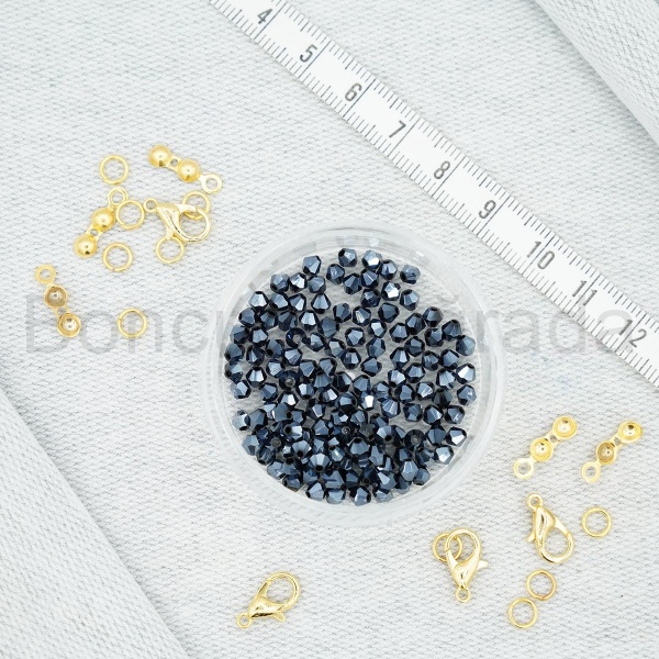 3 mm Piramit Kristal Boncuk 