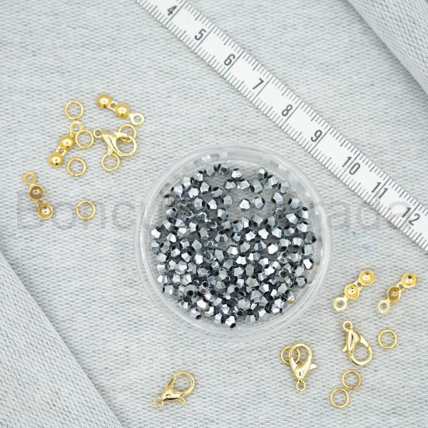 3 mm Piramit Kristal Boncuk 