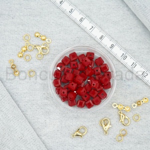 6 mm Kare Kristal Boncuk 