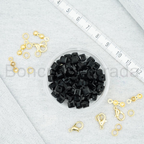 6 mm Kare Kristal Boncuk 