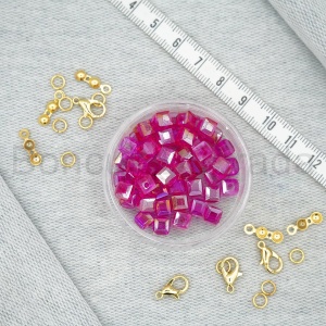 6 mm Kare Kristal Boncuk 