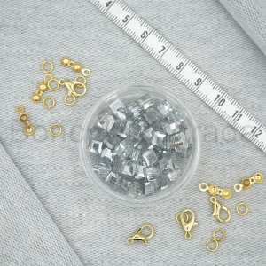 6 mm Kare Kristal Boncuk 
