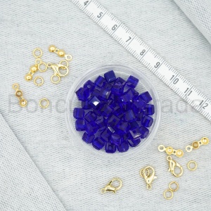 6 mm Kare Kristal Boncuk 