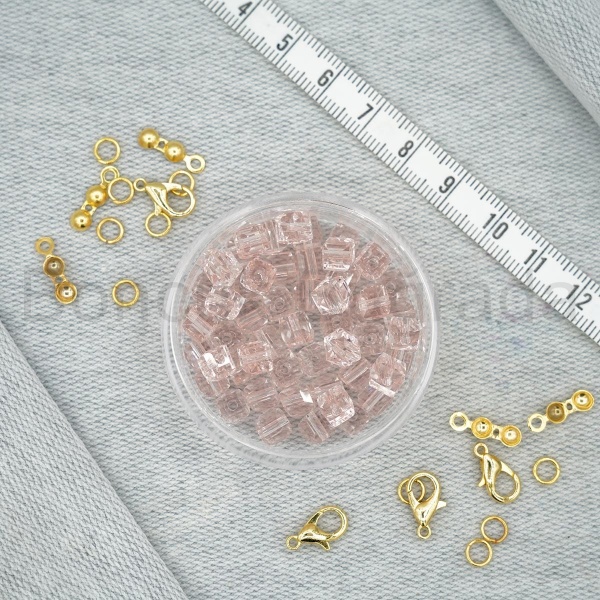 6 mm Kare Kristal Boncuk 