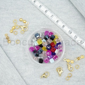6 mm Kare Kristal Boncuk 