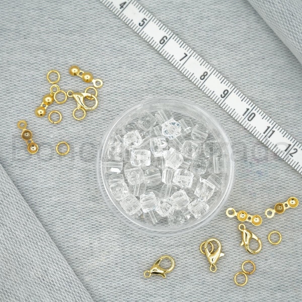 6 mm Kare Kristal Boncuk 