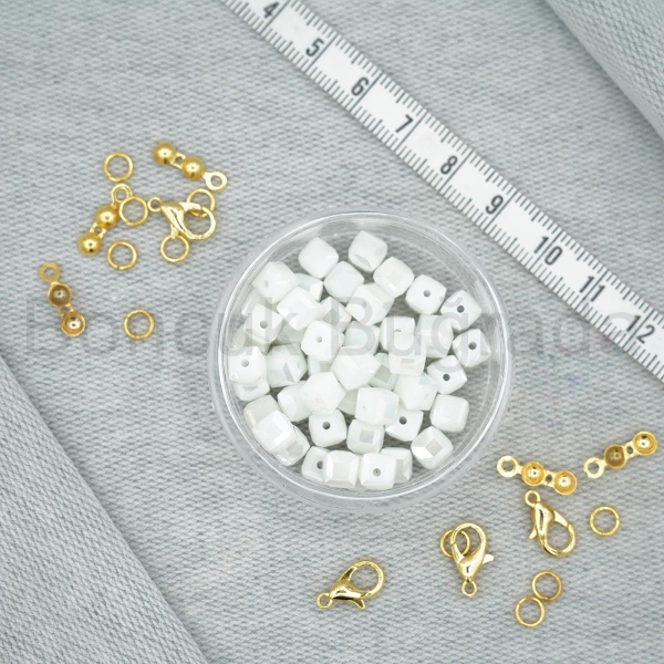 6 mm Kare Kristal Boncuk 