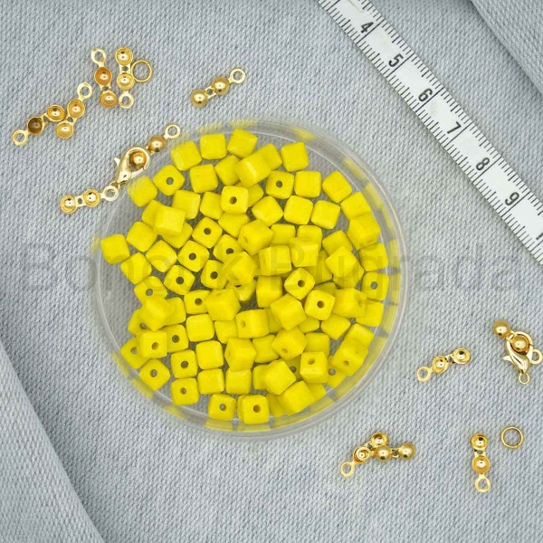 6 mm Kare Kristal Boncuk 