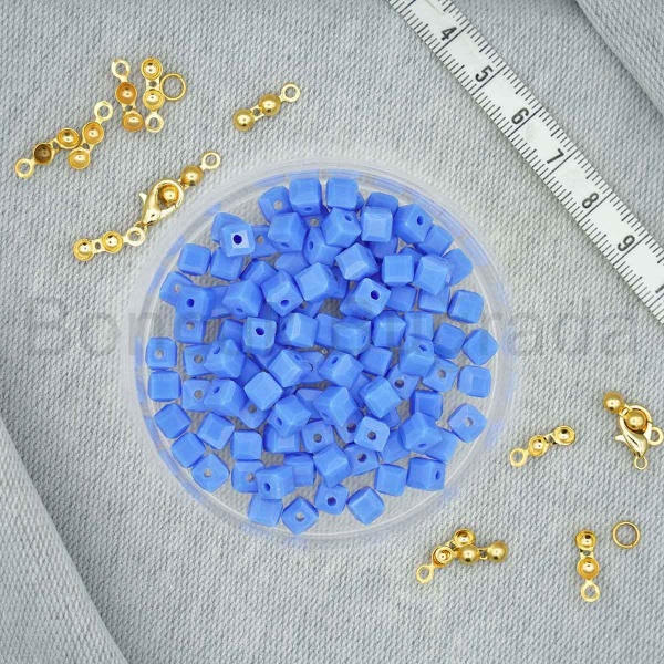 6 mm Kare Kristal Boncuk 