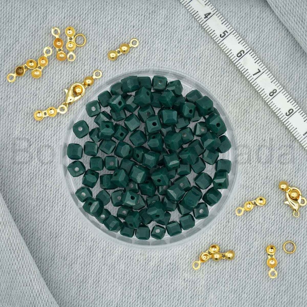 6 mm Kare Kristal Boncuk 