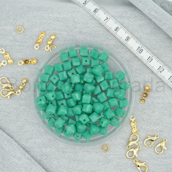 6 mm Kare Kristal Boncuk 