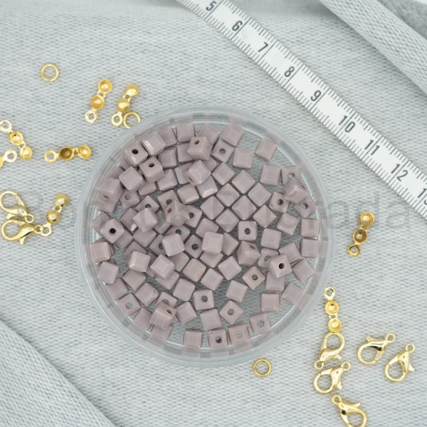 6 mm Kare Kristal Boncuk 