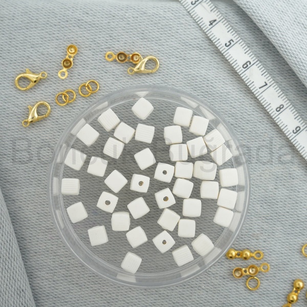 6 mm Küp Fimo Boncuk