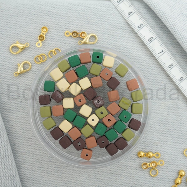 6 mm Küp Fimo Boncuk