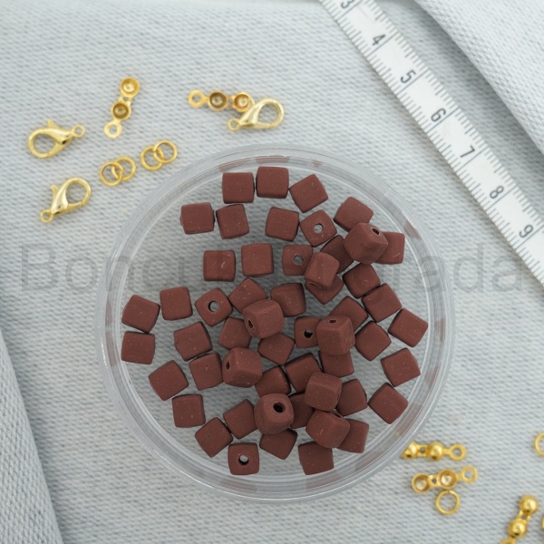 6 mm Küp Fimo Boncuk