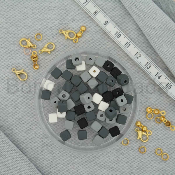 6 mm Küp Fimo Boncuk