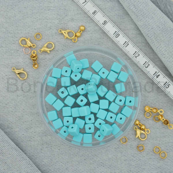 6 mm Küp Fimo Boncuk