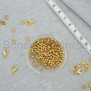 3 mm Altın Kaplama Dorika Boncuk