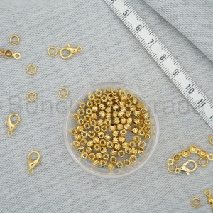 4 mm Altın Kaplama Dorika Boncuk