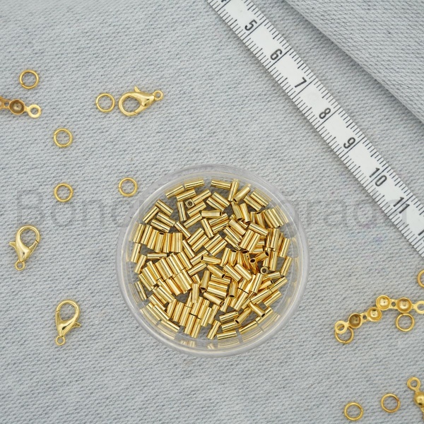 Altın Kaplama Takı Boncuğu - 5 mm Boru
