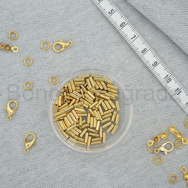 Altın Kaplama Takı Boncuğu - 6 mm Boru