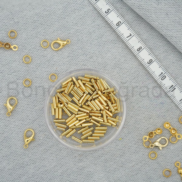 Altın Kaplama Takı Boncuğu - 7 mm Boru 