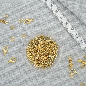 Altın Kaplama 2x2  mm Boru Bit Boncuk