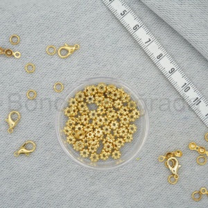 Altın Kaplama Takı Boncuğu - 4 mm Dişli 