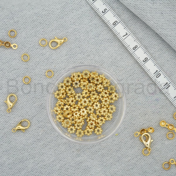 Altın Kaplama Takı Boncuğu - 4 mm Dişli 
