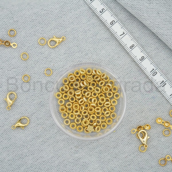 Altın Kaplama Takı Boncuğu - 4 mm Düz