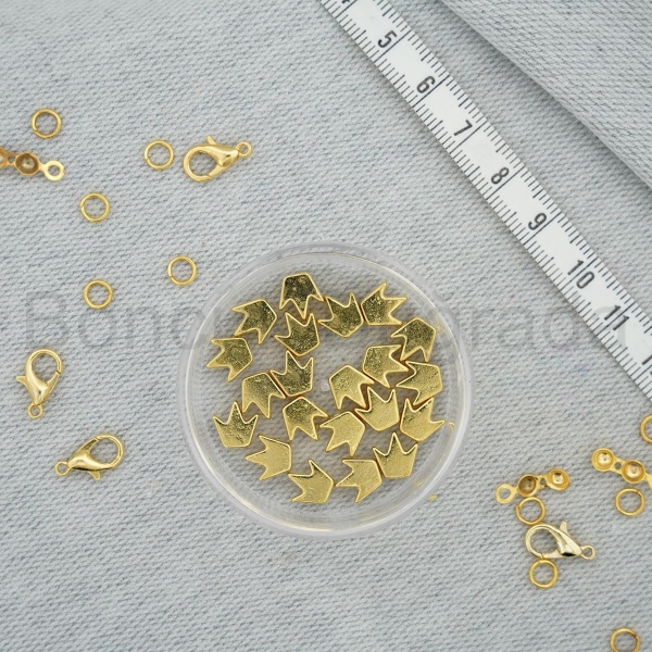 Altın Kaplama Takı Boncuğu - 8 mm Taç