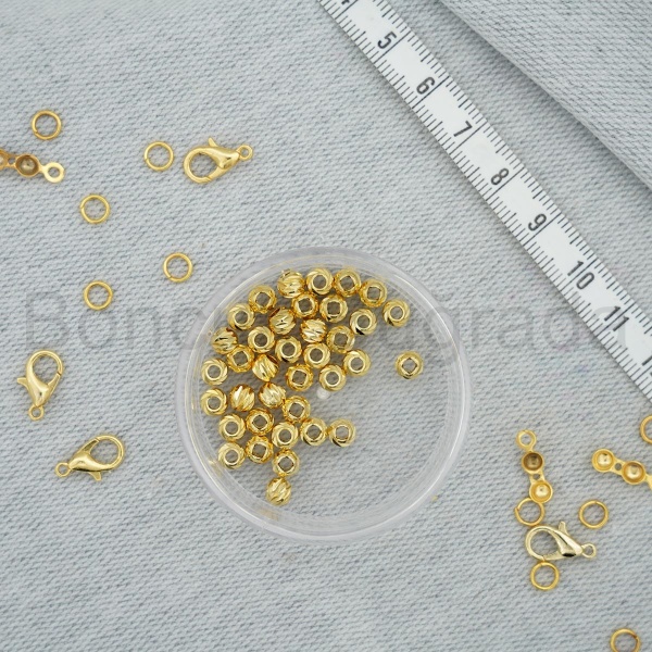 5 mm Altın Kaplama Dorika Boncuk