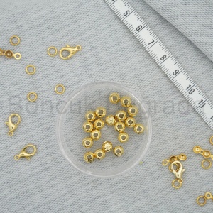 6 mm Altın Kaplama Dorika Boncuk