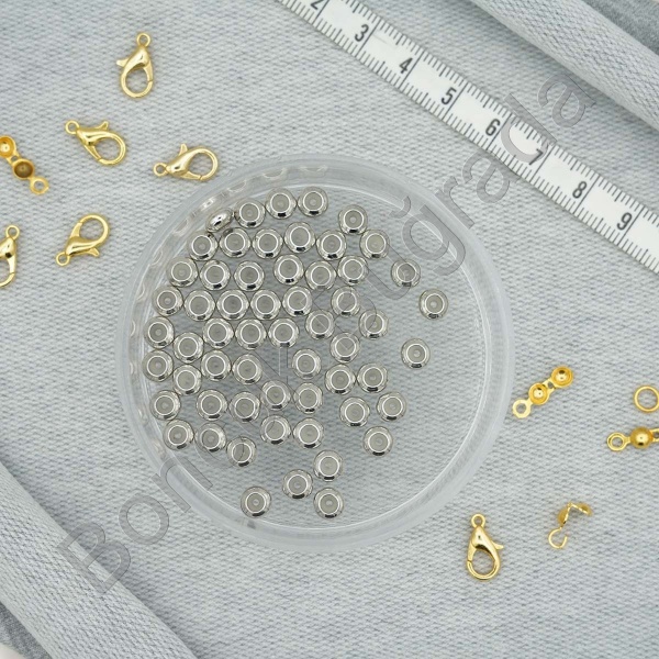 6 mm Asansör Boncuk - Rodyum Kaplama