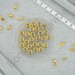 8 mm Asansör Boncuk - Altın Kaplama 
