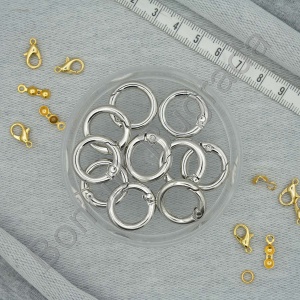 20 mm Klipslı Halka - Rodyum Kaplama