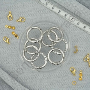 25 mm Klipslı Halka - Rodyum Kaplama