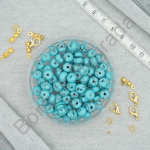 8 mm Rondela Kesim Turkuaz / Firuze Taşı